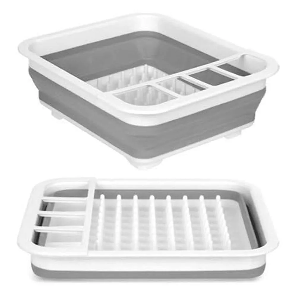 1 Collapsible Dish Drying Rack Drainer Dinnerware Holder Sink Organizer Kitchen