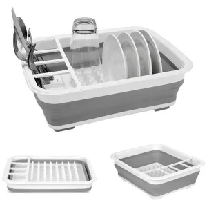 1 Collapsible Dish Drying Rack Drainer Dinnerware Holder Sink Organizer Kitchen