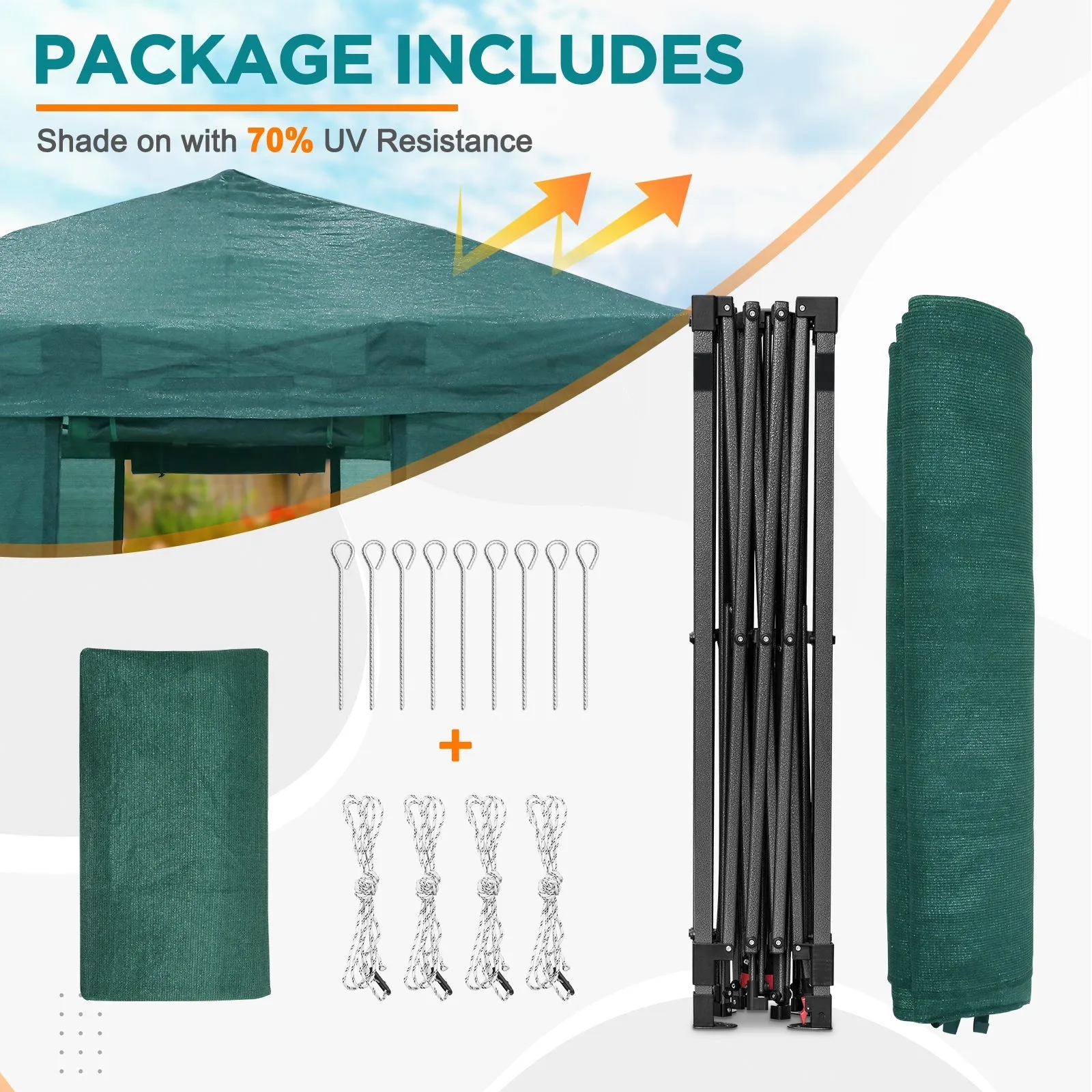 10x10 Shade Cloth Cover Pop Up Greenhouse