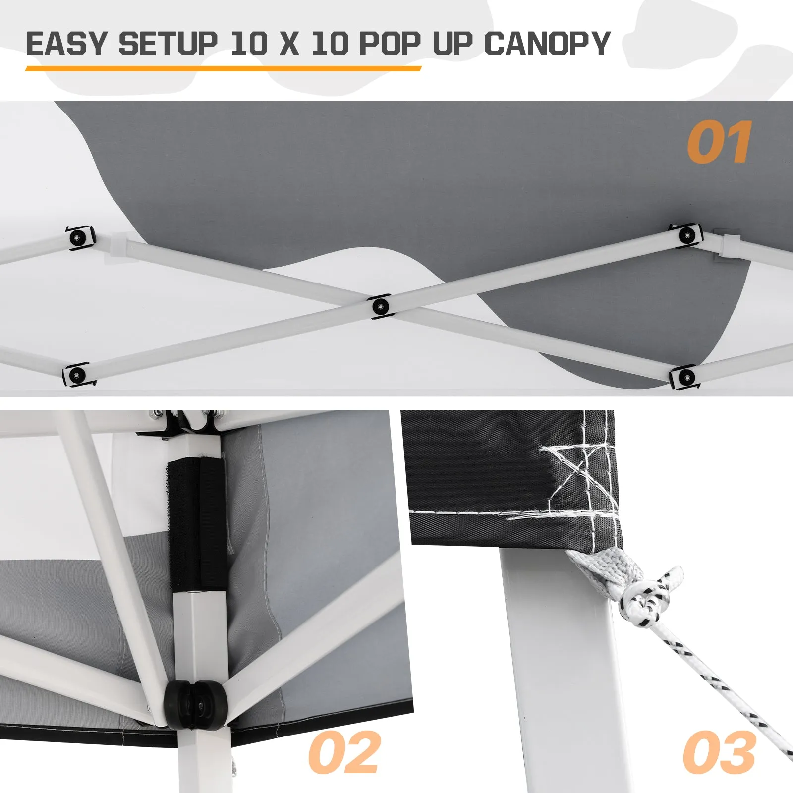 10x10 Slant Leg Pop-up Canopy Tent, 10x10 Base 8x8 Top (Cow Print)