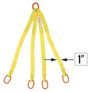 1"x20' (2 ply) Quad Leg Nylon Sling w/ Master Link Both Ends