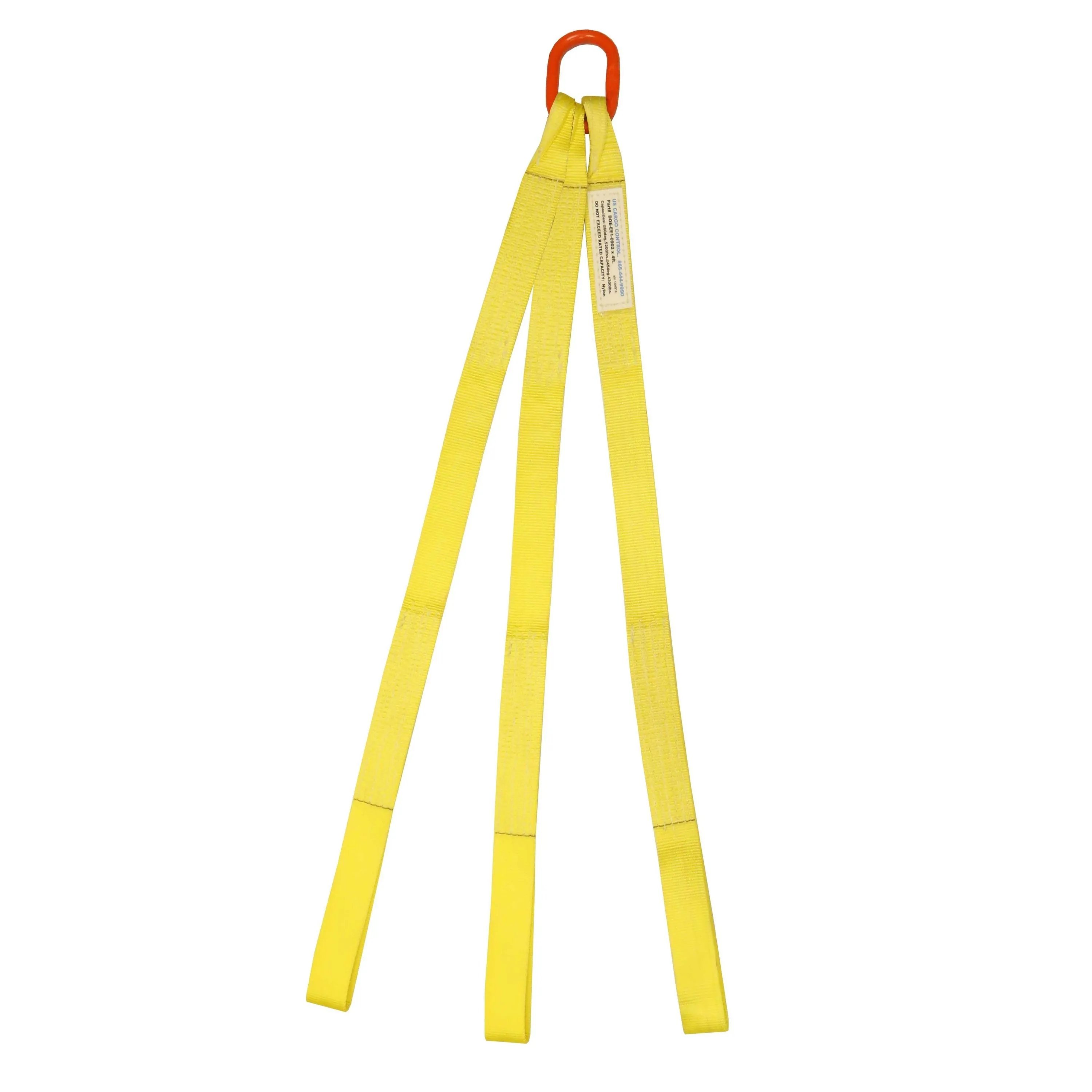 1"x3' (2 ply) Triple Leg Nylon Sling w/ Master Link & Sewn Loop