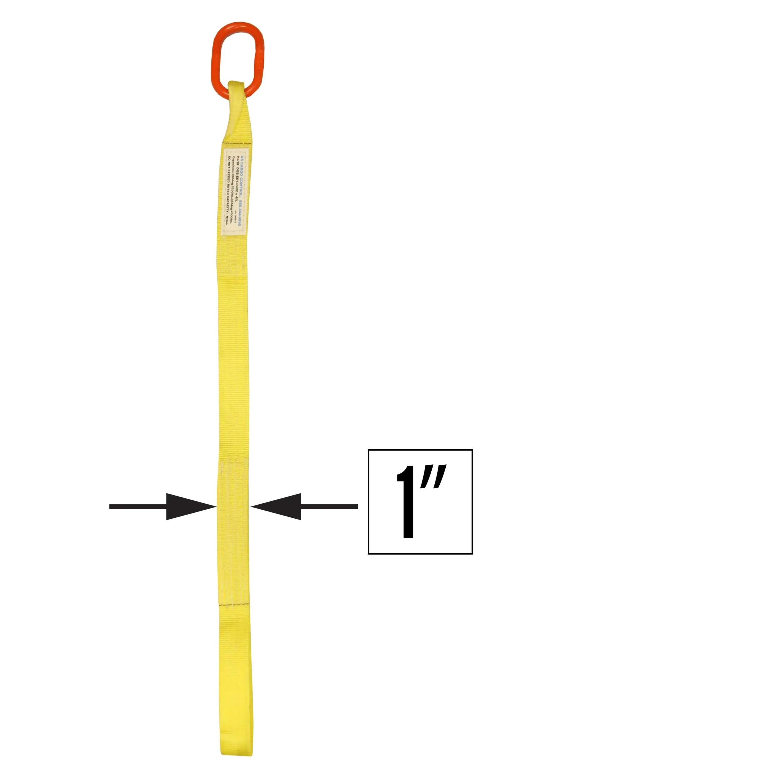 1"x4' (1 ply) Single Leg Nylon Sling w/ Master Link & Sewn Loop
