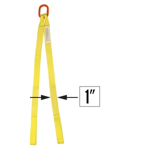 1"x7' (1 ply) Double Leg Nylon Sling w/ Master Link & Sewn Loop