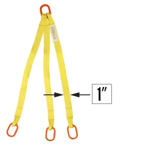 1"x7' (2 ply) Triple Leg Nylon Sling w/ Master Link Both Ends