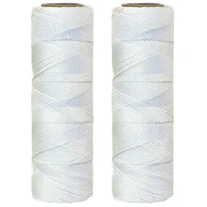 2 Pc White Poly Drop Line Twine Dropline 375' X #12 65LB Tensile Strength Rope