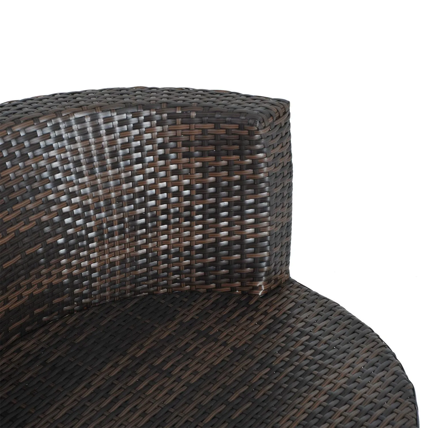 3-Piece Outdoor Rattan Bistro Set-Brown
