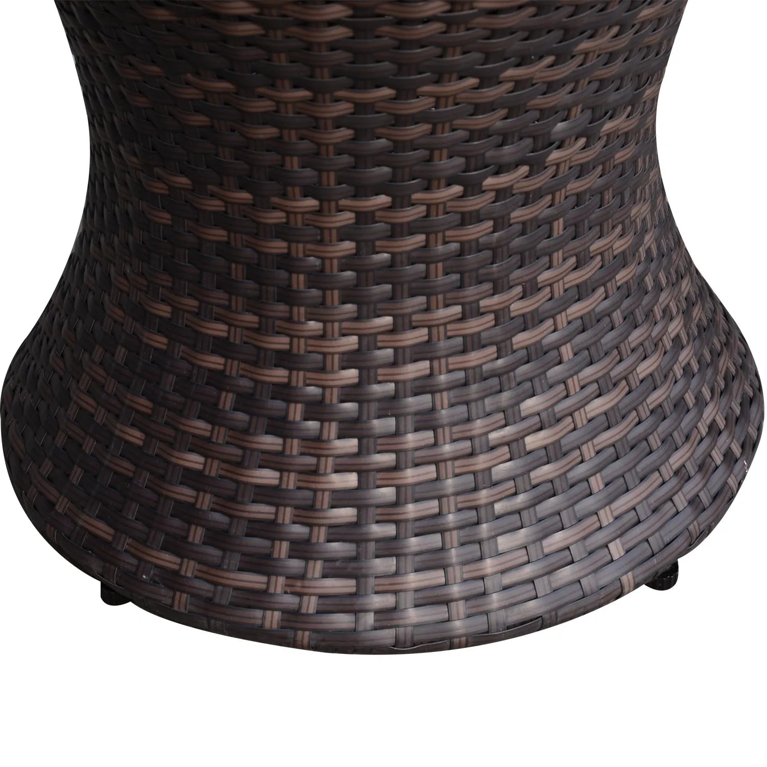 3-Piece Outdoor Rattan Bistro Set-Brown
