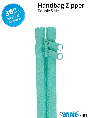 30" Handbag Zipper - Double Slide - Turquoise