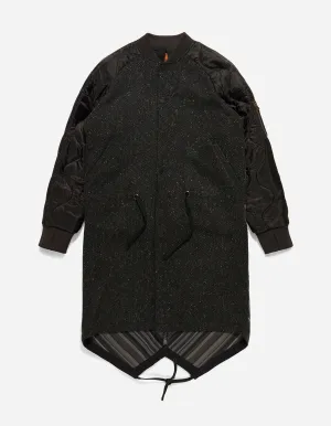 4087 Upcycled MA Fishtail Parka Black