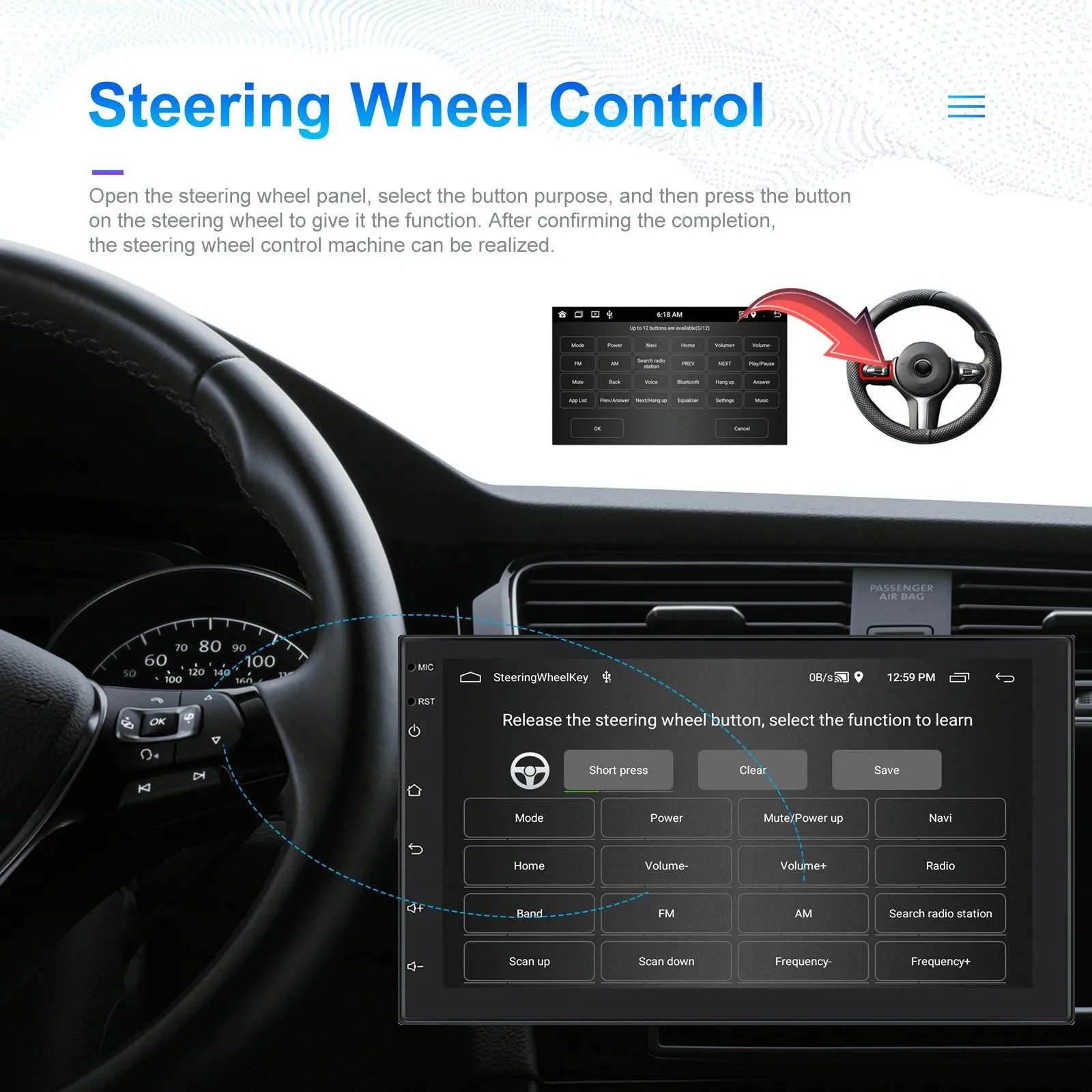 7 Inch Android 11 Carplay Navigation Player   Ahd Camera
