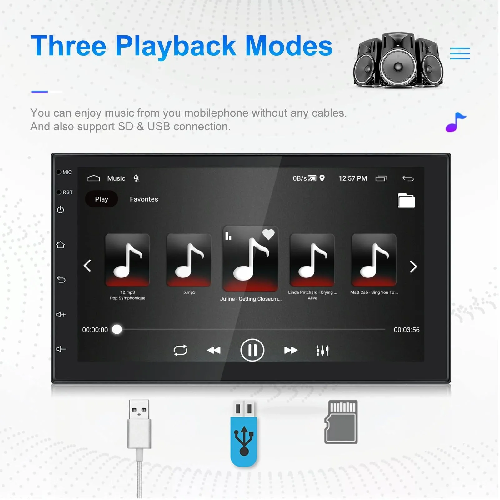 7 Inch Android 11 Carplay Navigation Player   Ahd Camera