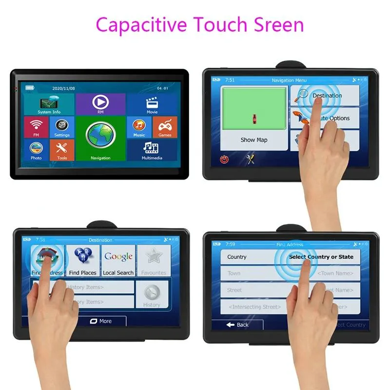 7 Inch Car Gps Navigator 8G   128M - Europe Map Fm Tf Card