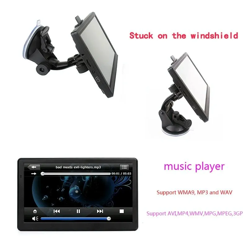 7 Inch Car Gps Navigator 8G   128M - Europe Map Fm Tf Card