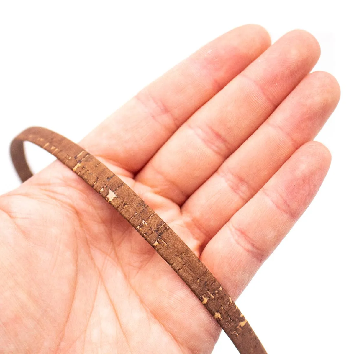 8mm  light brown flat cork cord COR-453(10 meters)