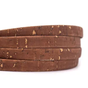 8mm  light brown flat cork cord COR-453(10 meters)