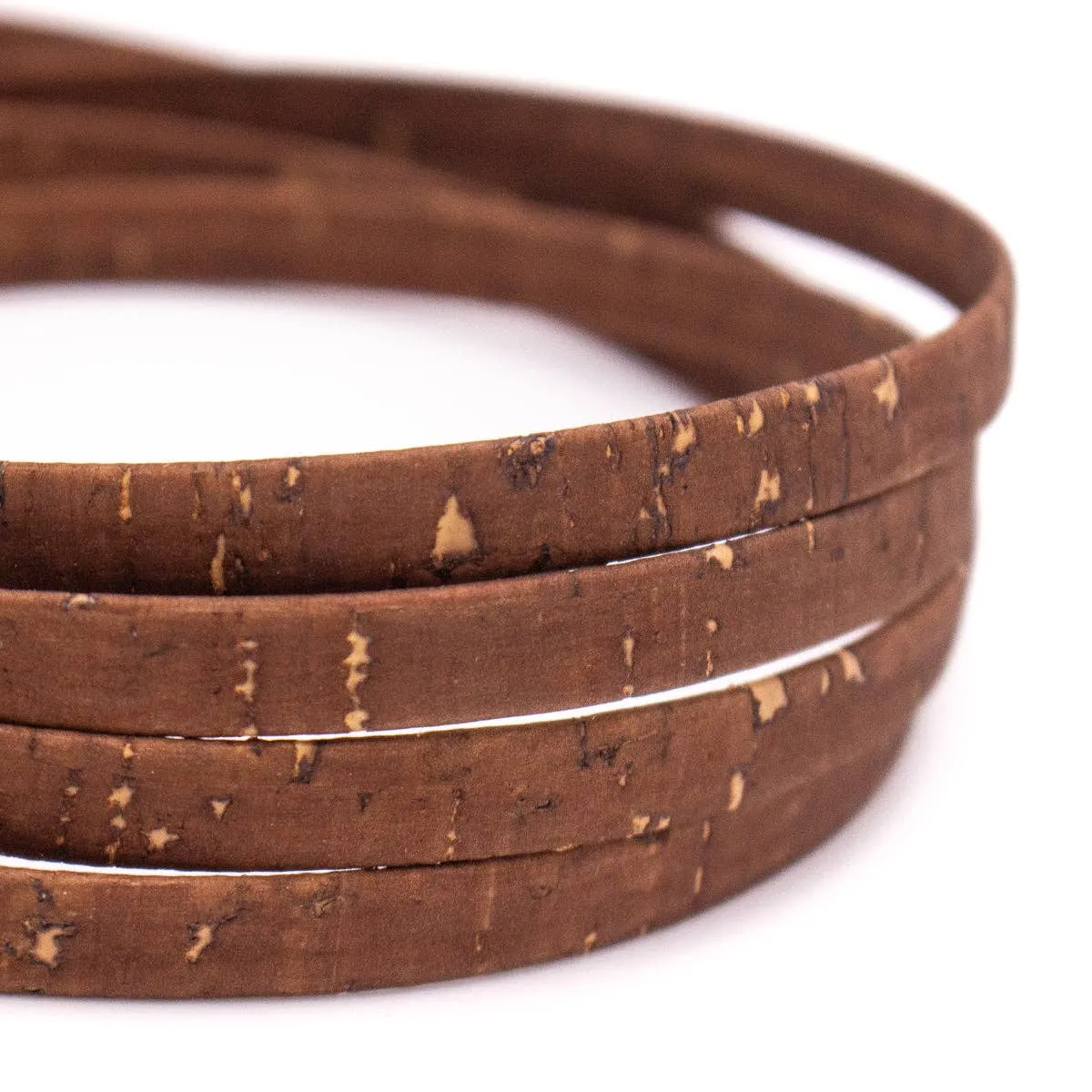 8mm  light brown flat cork cord COR-453(10 meters)