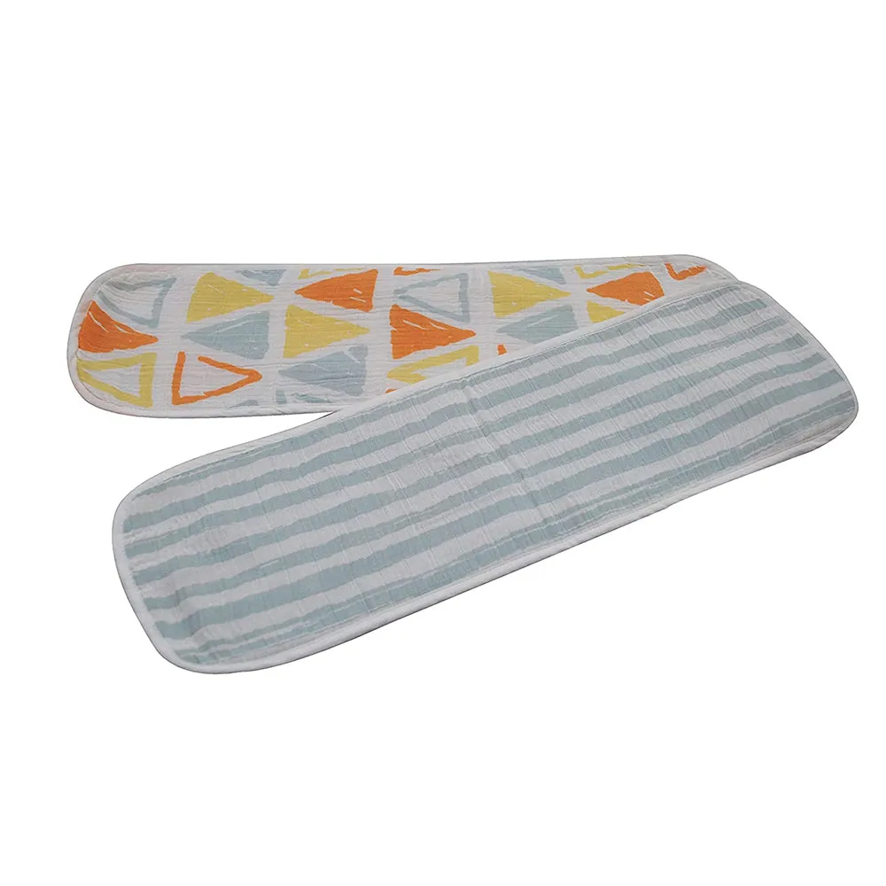 Abracadabra Muslin Burp Pad Set Of 2 (Triangle) - Light Orange
