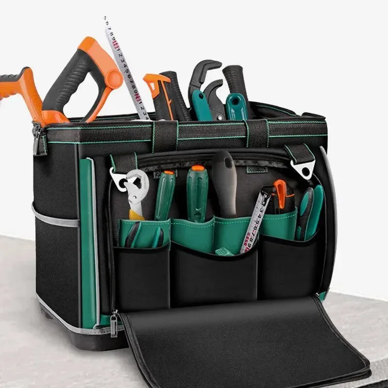 Airaj 14in 16in 18in Waterproof Tool Bag with Molded Bottom and Multi Pockets
