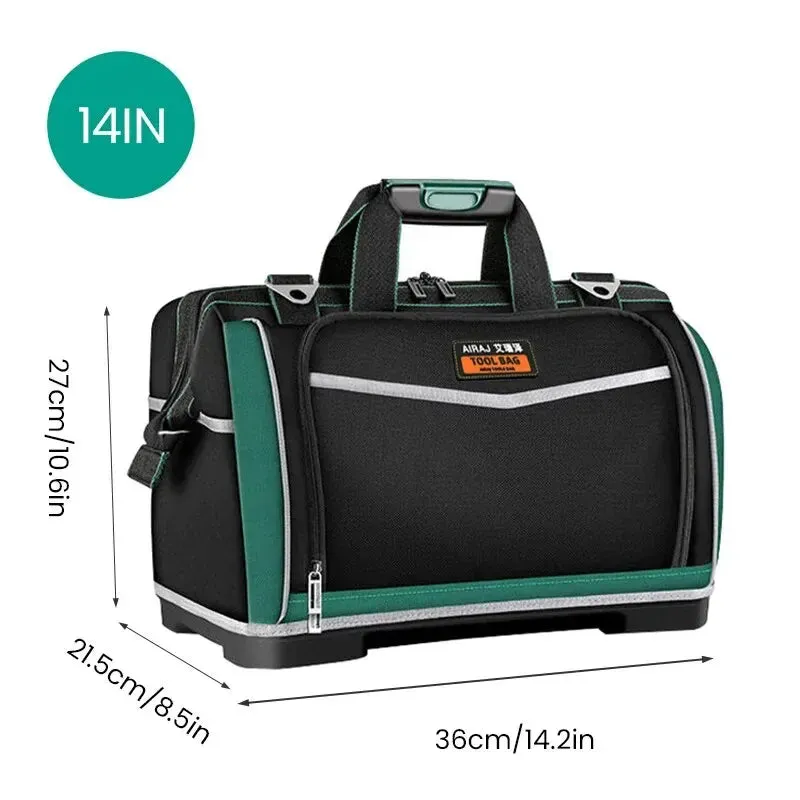 Airaj 14in 16in 18in Waterproof Tool Bag with Molded Bottom and Multi Pockets