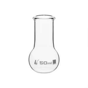 Boiling Flask, 50ml - Borosilicate Glass - Flat Bottom, Wide Neck - Eisco Labs