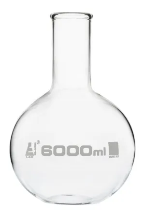 Boiling Flask, 6000ml - Borosilicate Glass - Flat Bottom, Narrow Neck - Eisco Labs