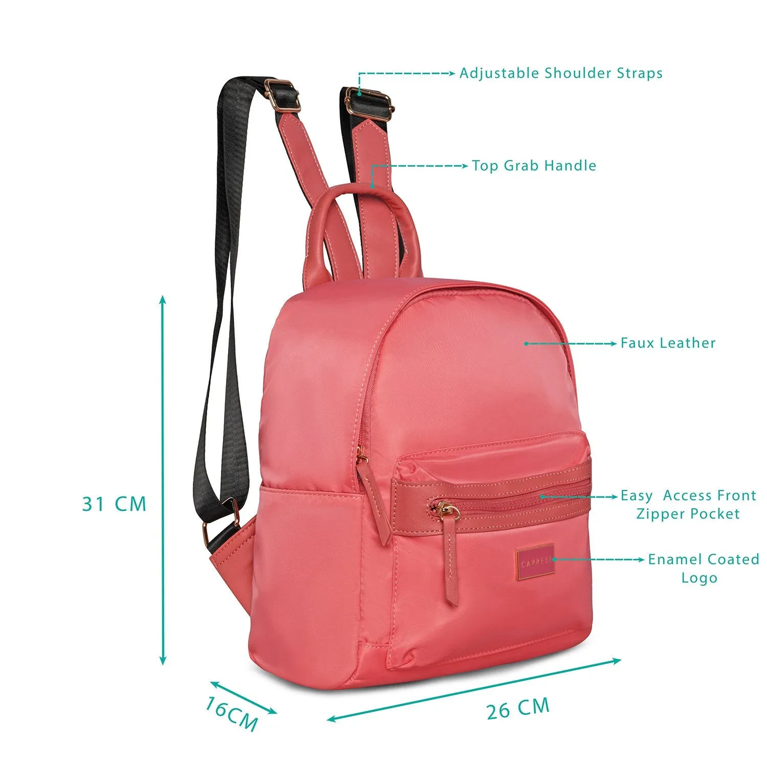Caprese Cindy Backpack Small Pastel Peach
