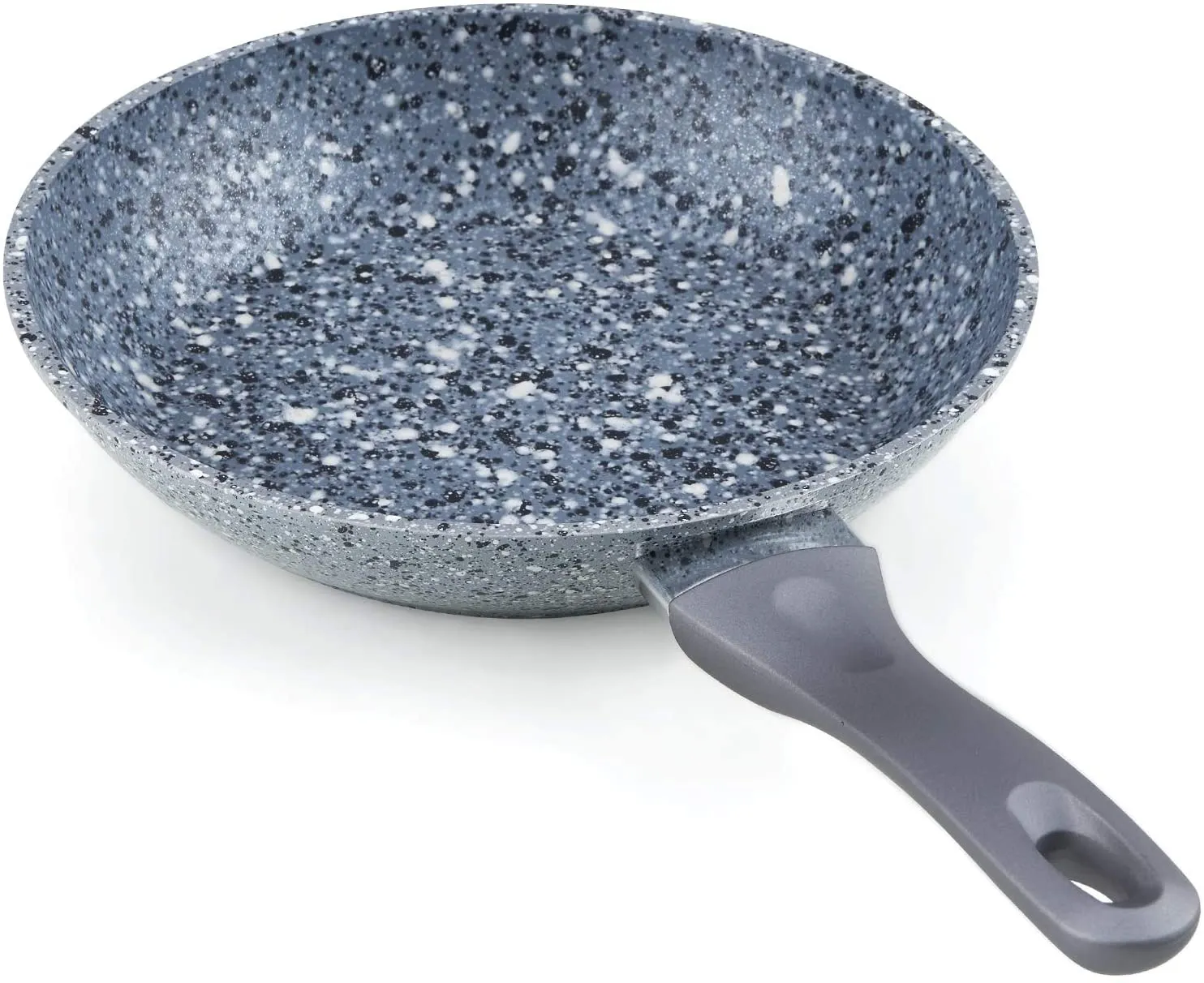 Cook N Home 02667 Ultra Granite Nonstick Skillet Fry Pan, 9.5 inches, Non-stick Frying Pan Omelette Pan, Chef's Pan, black/white
