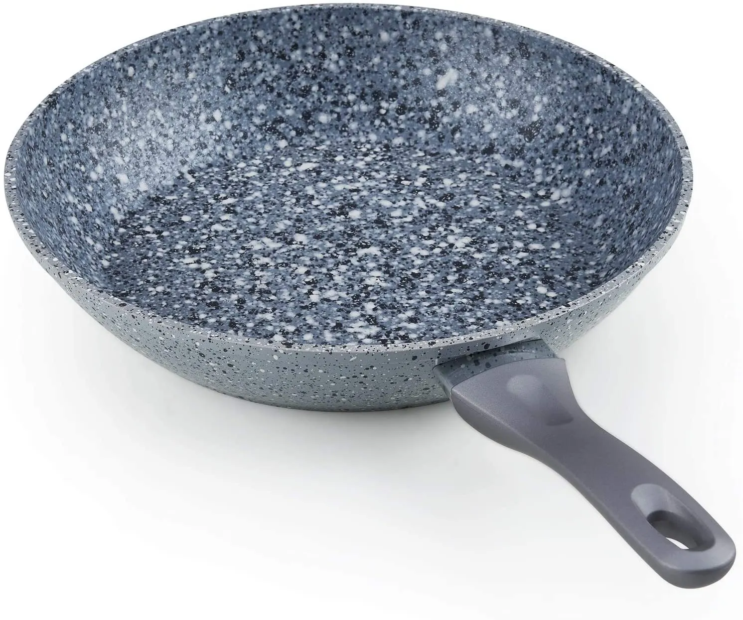 Cook N Home 02667 Ultra Granite Nonstick Skillet Fry Pan, 9.5 inches, Non-stick Frying Pan Omelette Pan, Chef's Pan, black/white