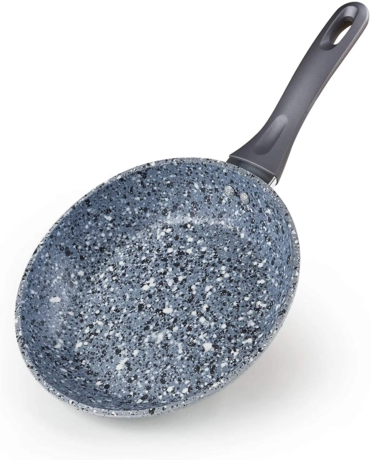 Cook N Home 02667 Ultra Granite Nonstick Skillet Fry Pan, 9.5 inches, Non-stick Frying Pan Omelette Pan, Chef's Pan, black/white
