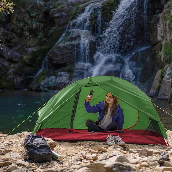 Factory Aluminum Custom logo Oxford Rainproof Cycling Double Layer Pole Outdoor Camping Tent خيمة تخييم خارجية مزدوجة الطبقات مقاومة للمطر مصنوعة من الألومنيوم بشعار مخصص من مصنع أكسفورد لركوب الدراجات