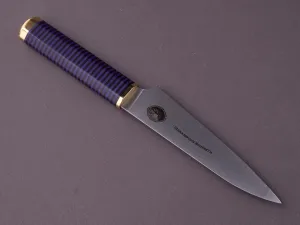 Florentine Kitchen Knives - Kedma - Paring - Stacked Black & Purple Handle