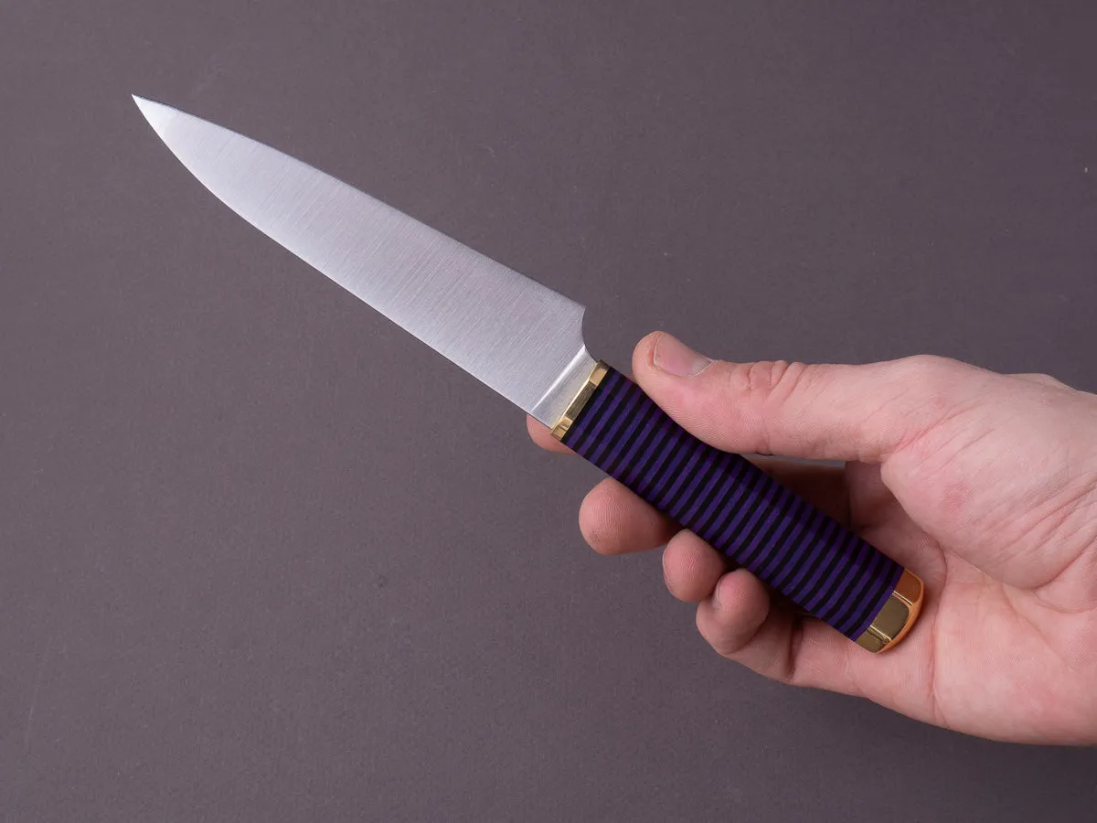 Florentine Kitchen Knives - Kedma - Paring - Stacked Black & Purple Handle