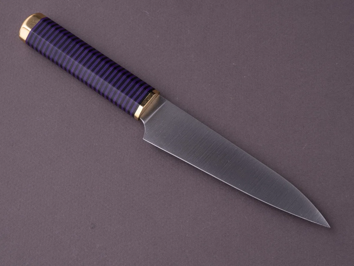 Florentine Kitchen Knives - Kedma - Paring - Stacked Black & Purple Handle