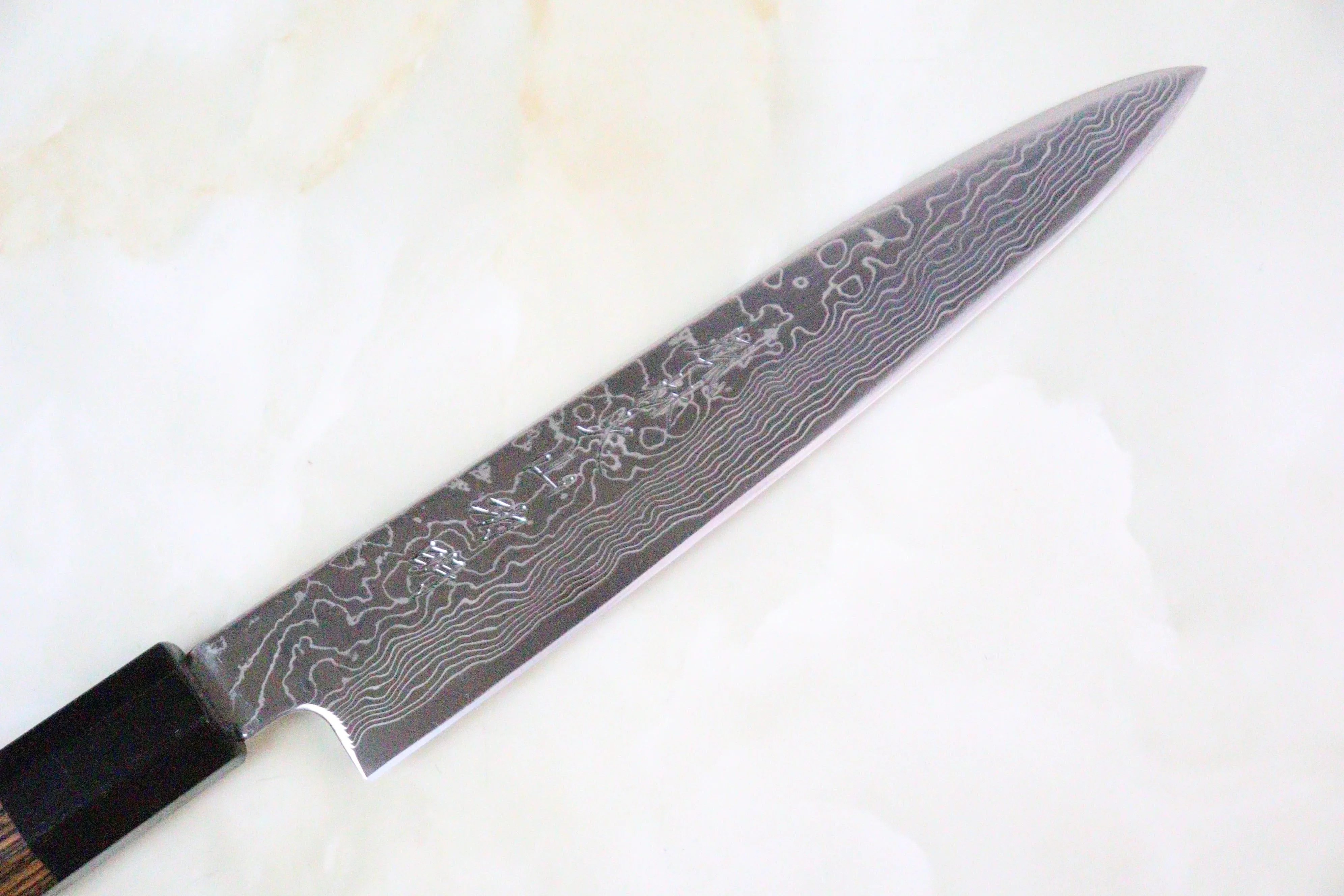 Fu-Rin-Ka-Zan R-2 Damascus Wa Series Wa Petty 165mm (6.4inch, Octagon Shaped Bocote Wood Handle, FRD-1PB)