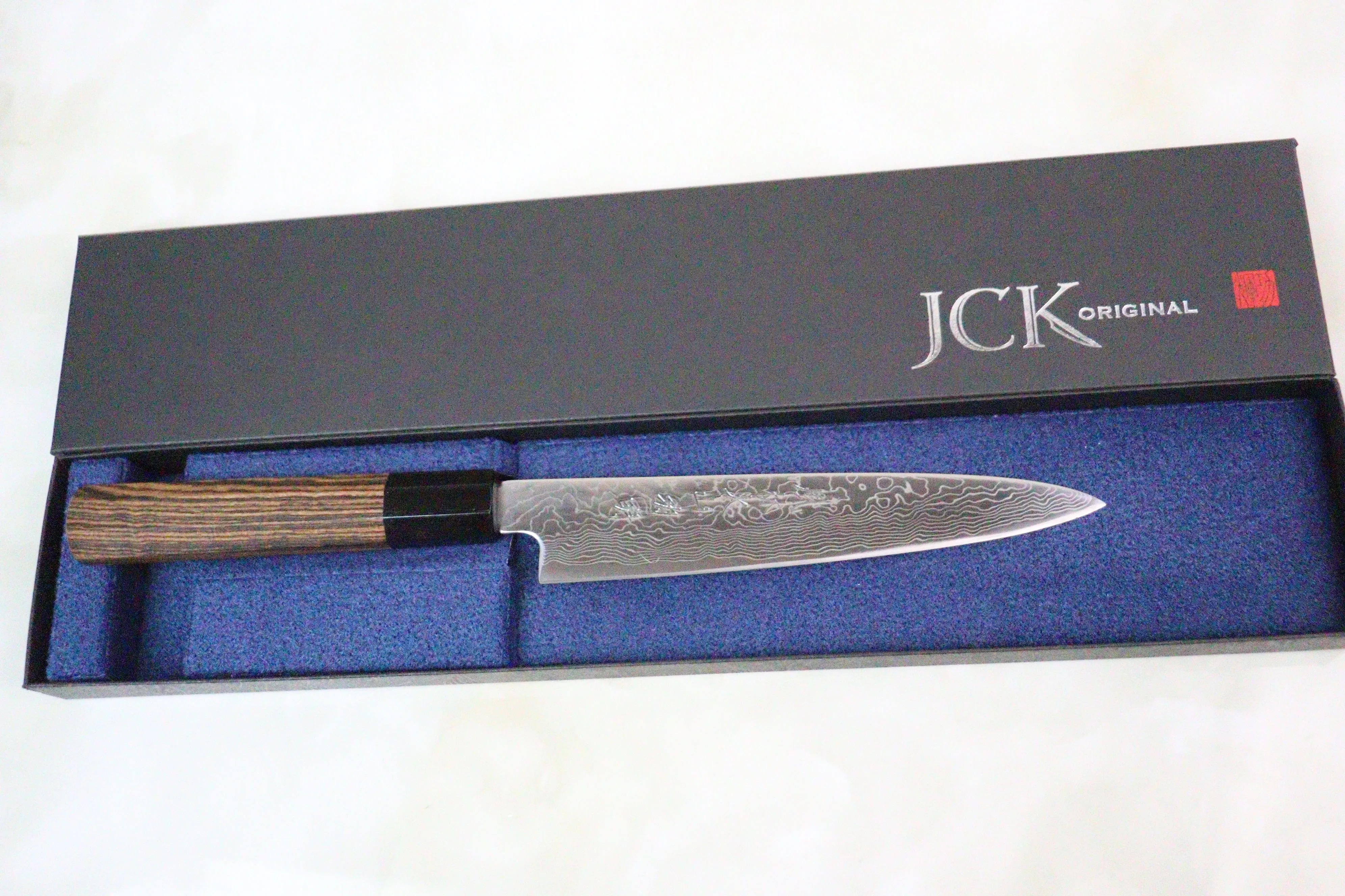 Fu-Rin-Ka-Zan R-2 Damascus Wa Series Wa Petty 165mm (6.4inch, Octagon Shaped Bocote Wood Handle, FRD-1PB)