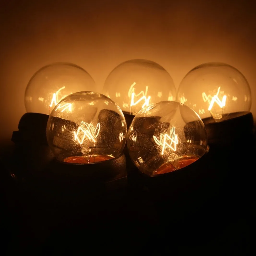G40 Clear (White) Glass Bulbs E26 Bases (25 Pack)