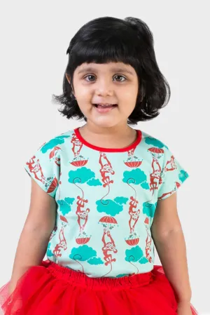 Girl Blue Monkey Top