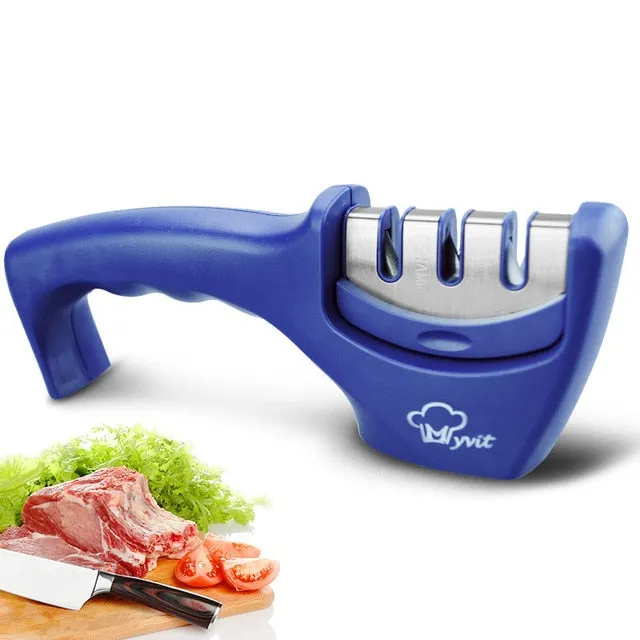Knife Sharpener 3 Stages Professional Whetstone Kitchen Sharpening Stone Tungsten Diamond 1Pcs/ 1Set Grinder Chef Accessories