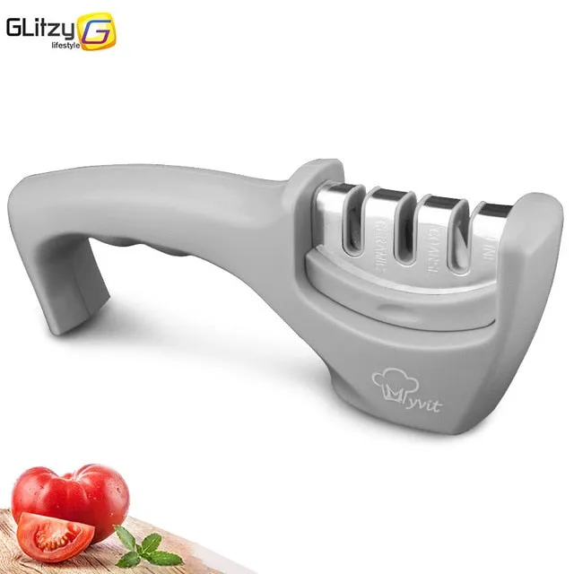 Knife Sharpener 3 Stages Professional Whetstone Kitchen Sharpening Stone Tungsten Diamond 1Pcs/ 1Set Grinder Chef Accessories