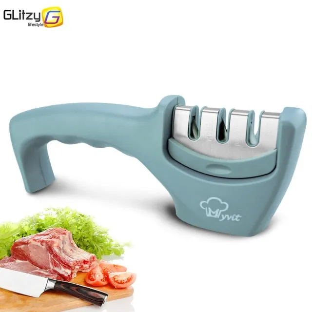 Knife Sharpener 3 Stages Professional Whetstone Kitchen Sharpening Stone Tungsten Diamond 1Pcs/ 1Set Grinder Chef Accessories