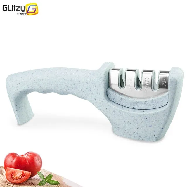 Knife Sharpener 3 Stages Professional Whetstone Kitchen Sharpening Stone Tungsten Diamond 1Pcs/ 1Set Grinder Chef Accessories