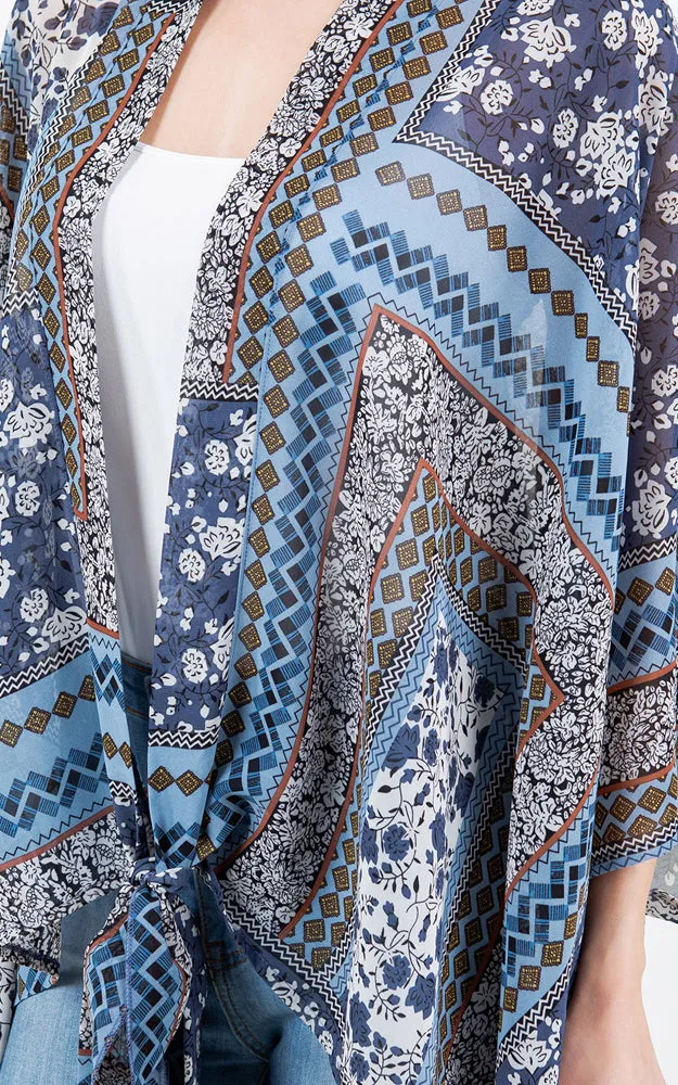 KP4321 Kimono Cover Up with Strings