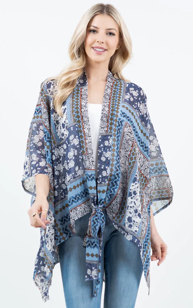 KP4321 Kimono Cover Up with Strings