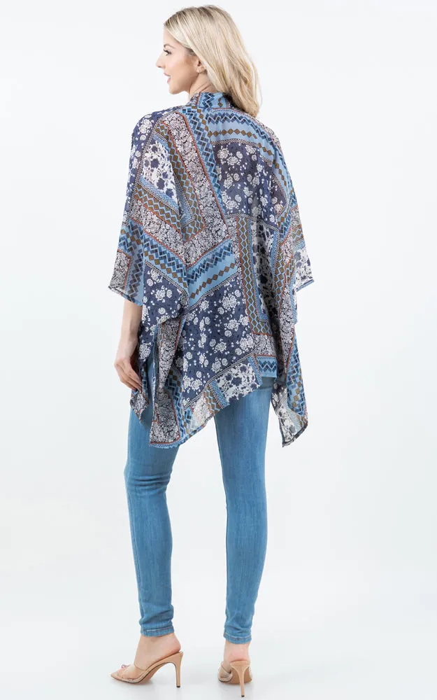 KP4321 Kimono Cover Up with Strings