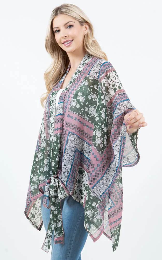 KP4321 Kimono Cover Up with Strings