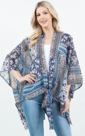 KP4321 Kimono Cover Up with Strings