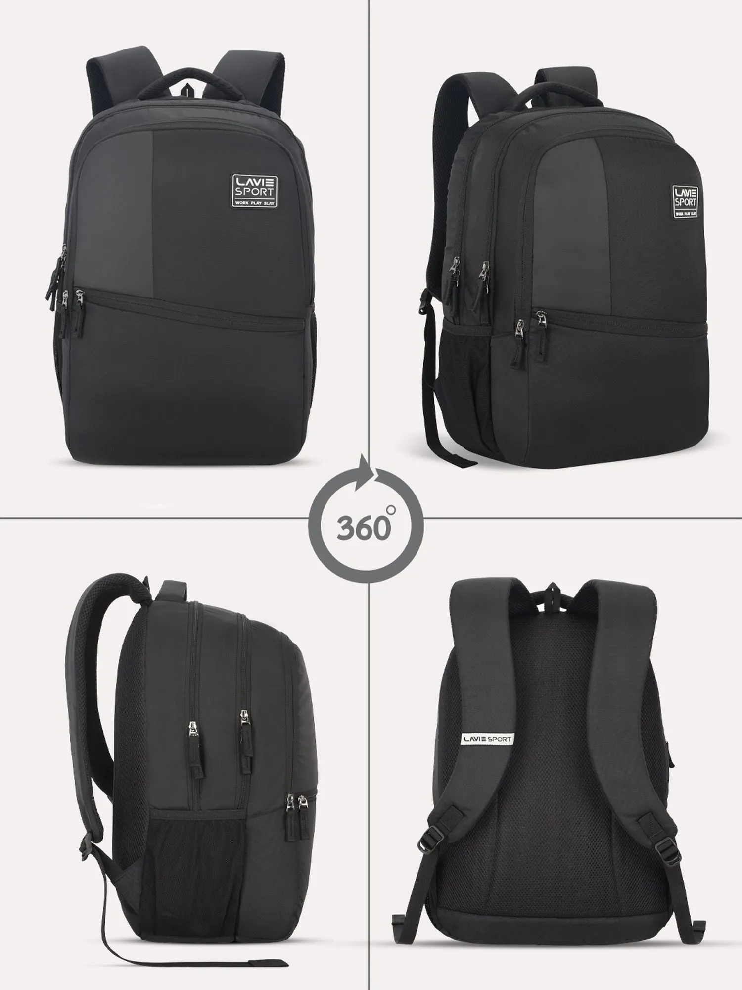 Lavie Sport Classic 31L Laptop Backpack For Men & Women Black