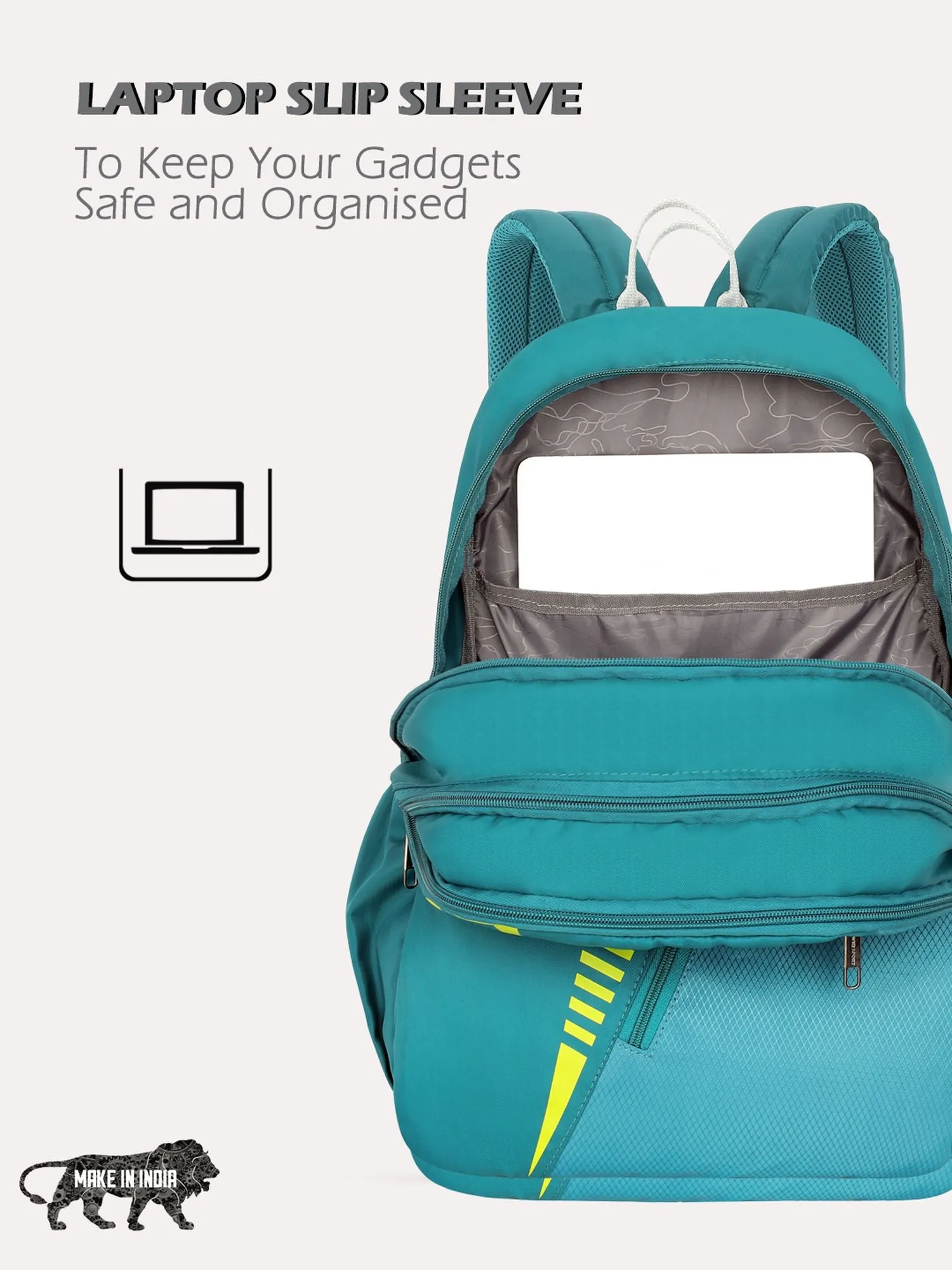 Lavie Sport Tribal 37L College Bag For Boys & Girls | Backpack For Men & Women Teal