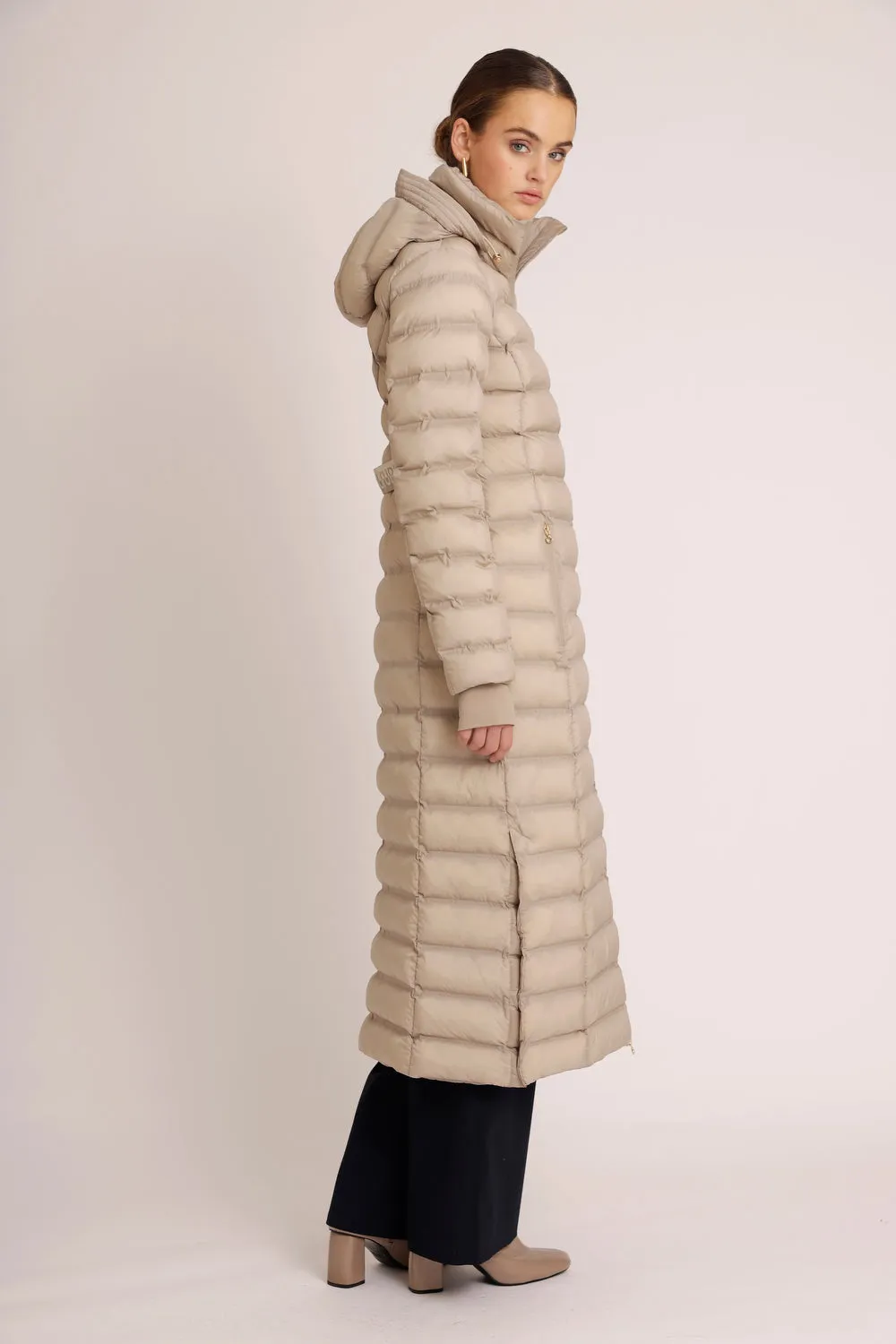 Maxi Waterproof Puffer Jacket  - Beige